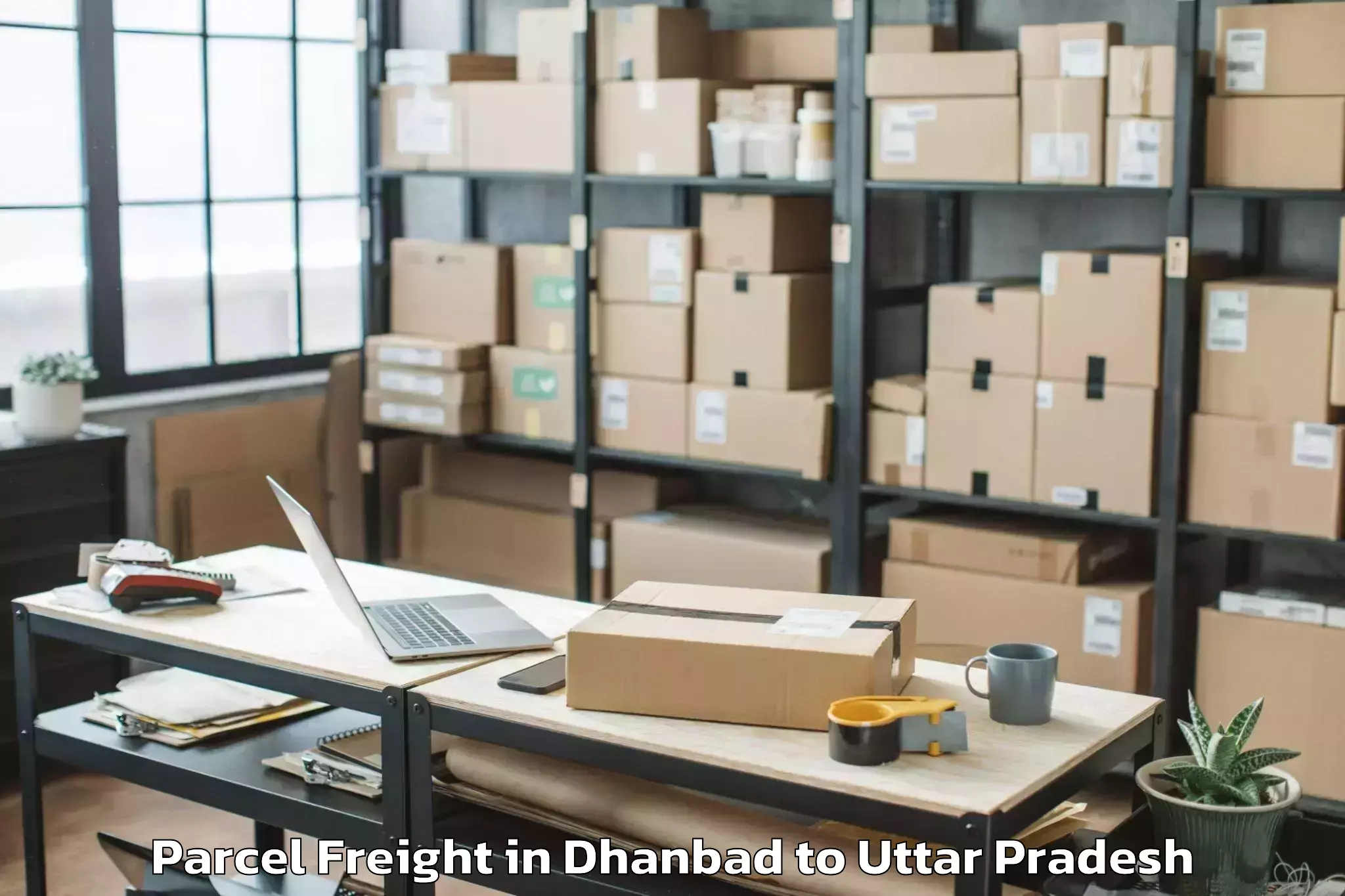 Trusted Dhanbad to Pukhrayan Parcel Freight